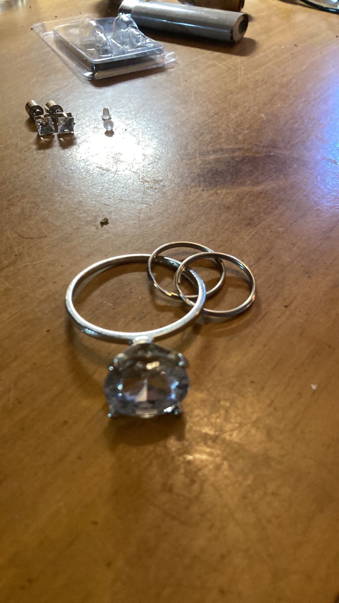 Diamond ring keychain