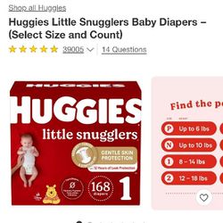 Huggies Diapers Huge Box Size 1