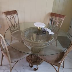 DINING TABLE GLASS 4 SEAT