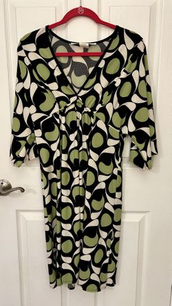 Max Studio Size L Green White & Black Dress