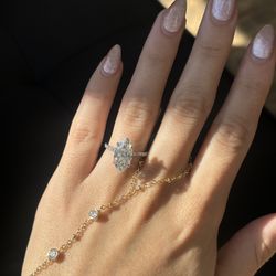 Brand New 3.08 F VS2 Marquise Lab Grown Diamond Engagement Ring