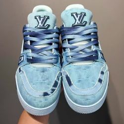 Louis Vuitton Trainer with navy denim