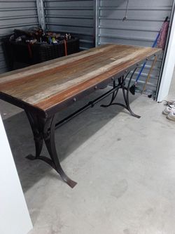 IFD Antique rectangular counter height dining table