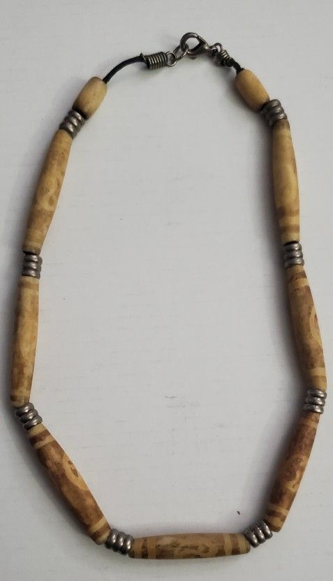 Wooden Bead Choker Necklace