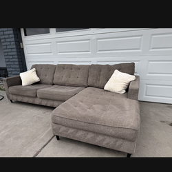 Taupe sectional sofa couch sala
