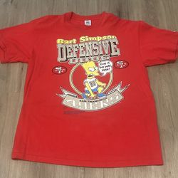 Rare vtg 90’s Bart Simpson 49ers San Francisco T-Shirt NFL XL