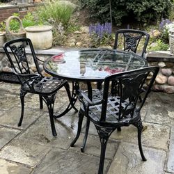 Wrought Iron Glass table & Chairs With Wew