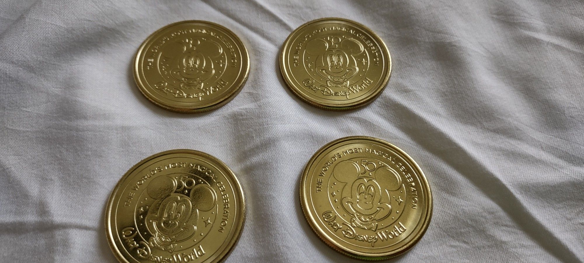 Disney World 50th Anniversary Golden Medallion Coins