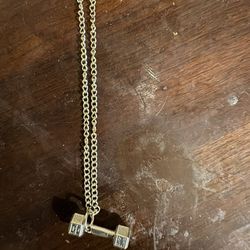 Gym Head Dumbbell Necklace 