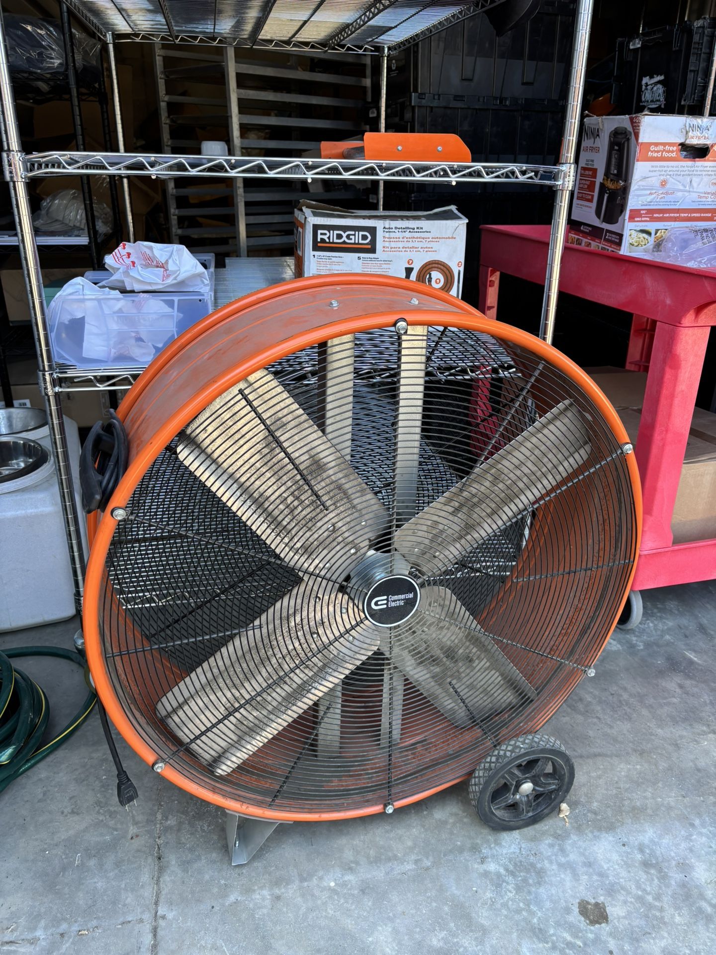 Commercial Electric BF24TFCE 30 inch Direct Drive Tilt Drum Fan - Orange