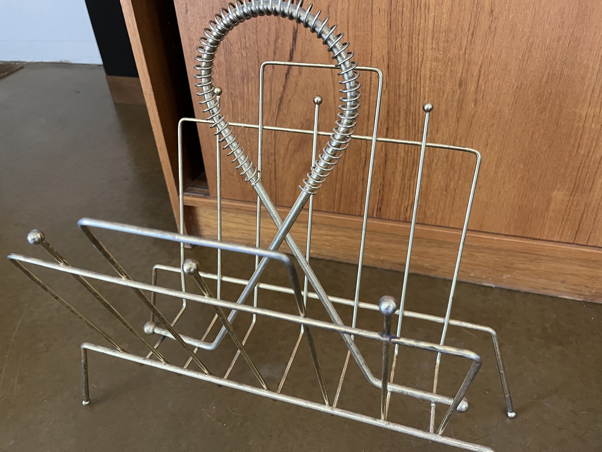 Mid Century MCM Vintage Brass Magazine Rack