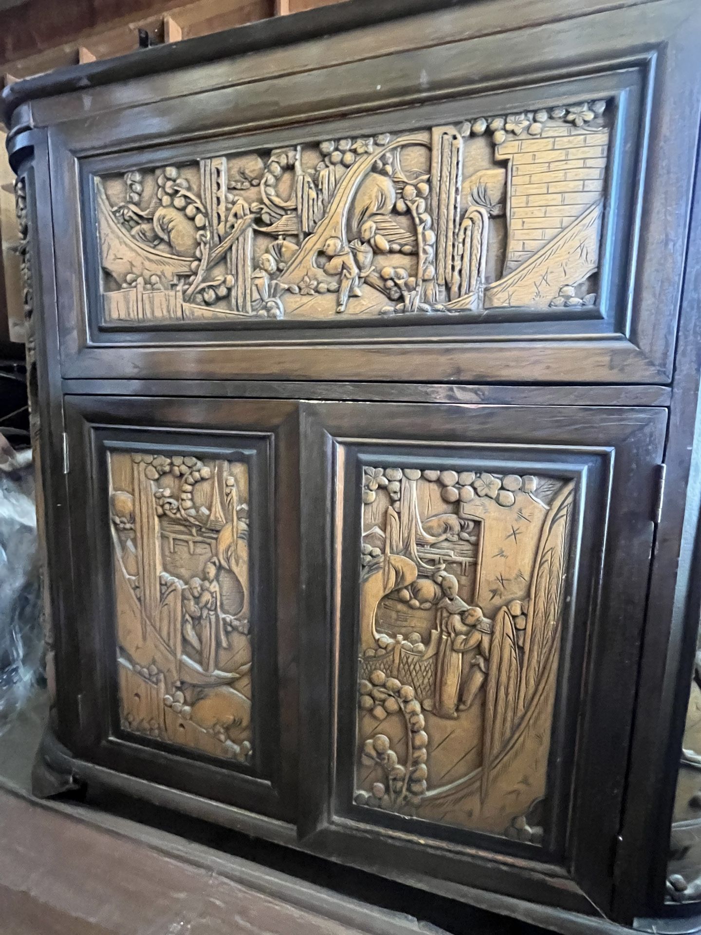 Antique Bar Table Cabinet