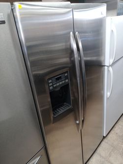 GE stainless steel side by side refrigerator - Free delivery