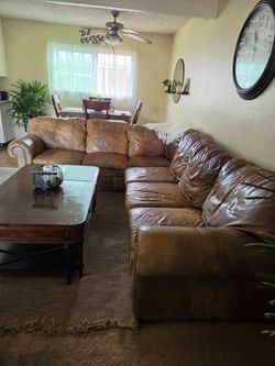 Down Leather Sectional Sofa