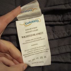 Adult Weighted Blanket - Grey, Queen Size (15lbs, 60"x80")