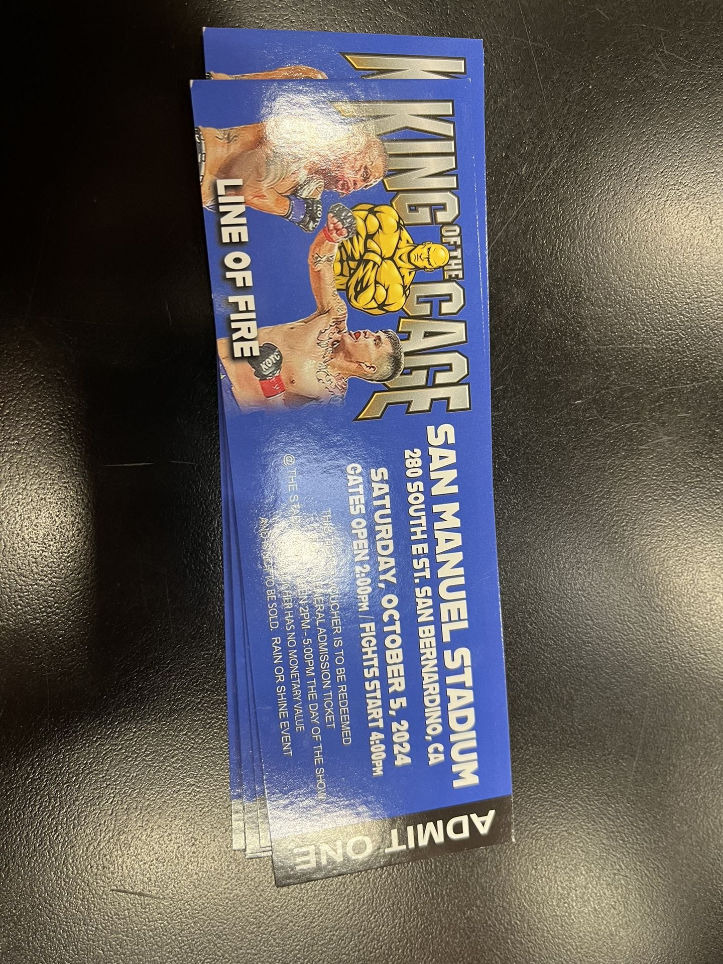 Cage fight, tickets for tonight
