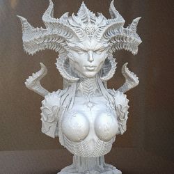 Lilith Bust Statue Video Game Fan Art Diablo Comic Book Dnd 