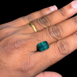 IGI Certified 6.57 Ct Natural Zambian Emerald Emerald Cut Loose Gemstone