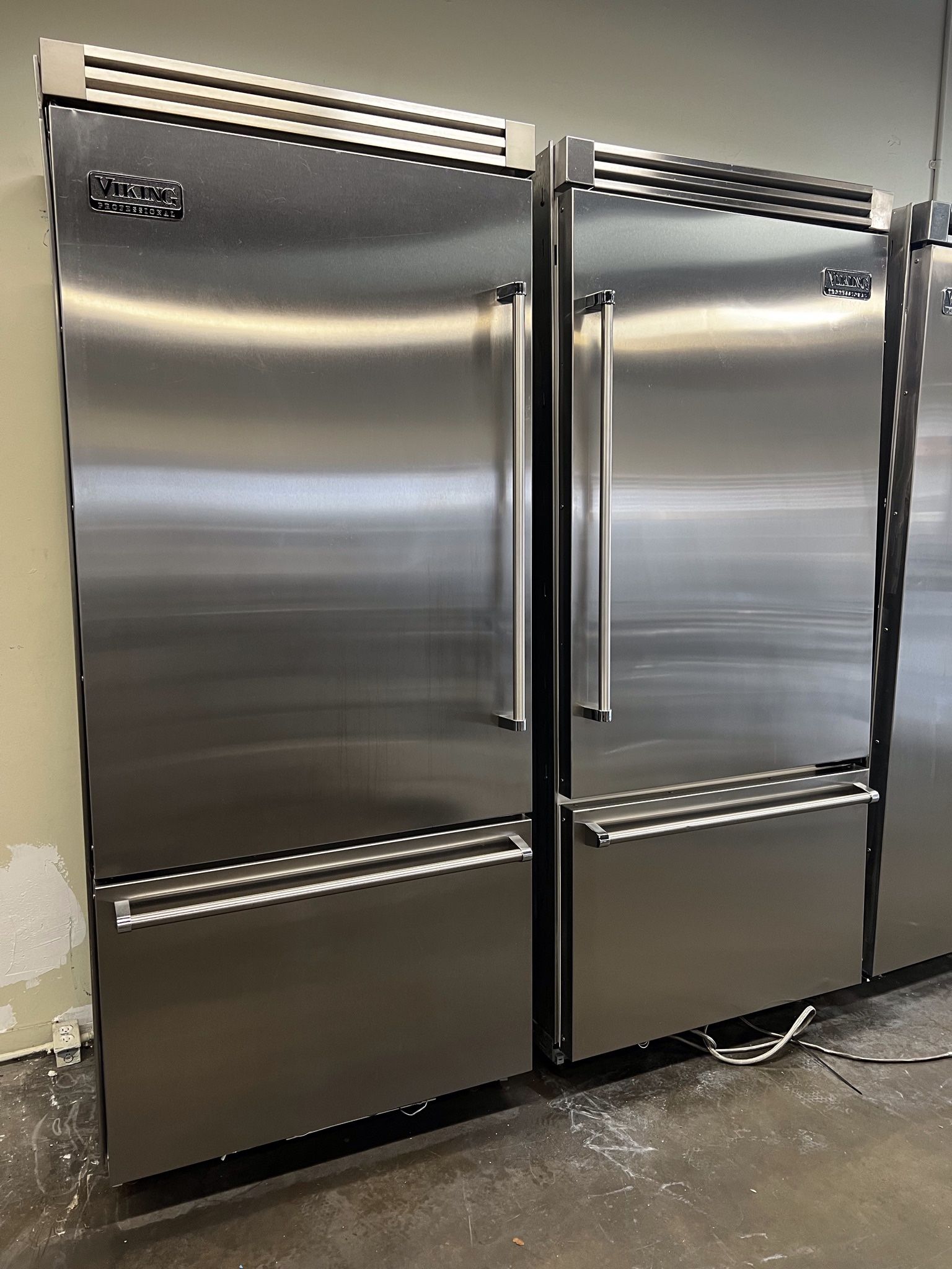 Viking 72”Wide Built In Stainless Steel Bottom Freezer Set