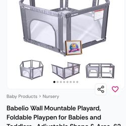 Babelio Wall-Mountable Playard - Foldable Playpen