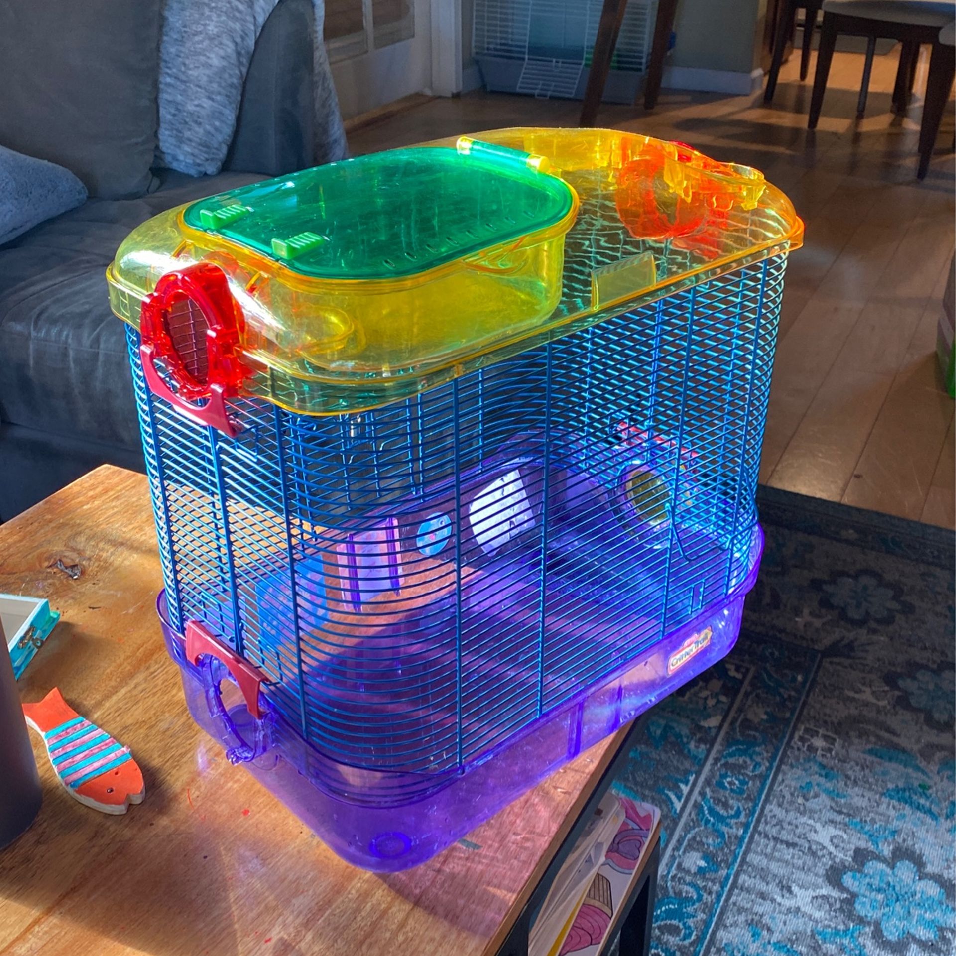 Hamster Cage And Box Full Of Accessories