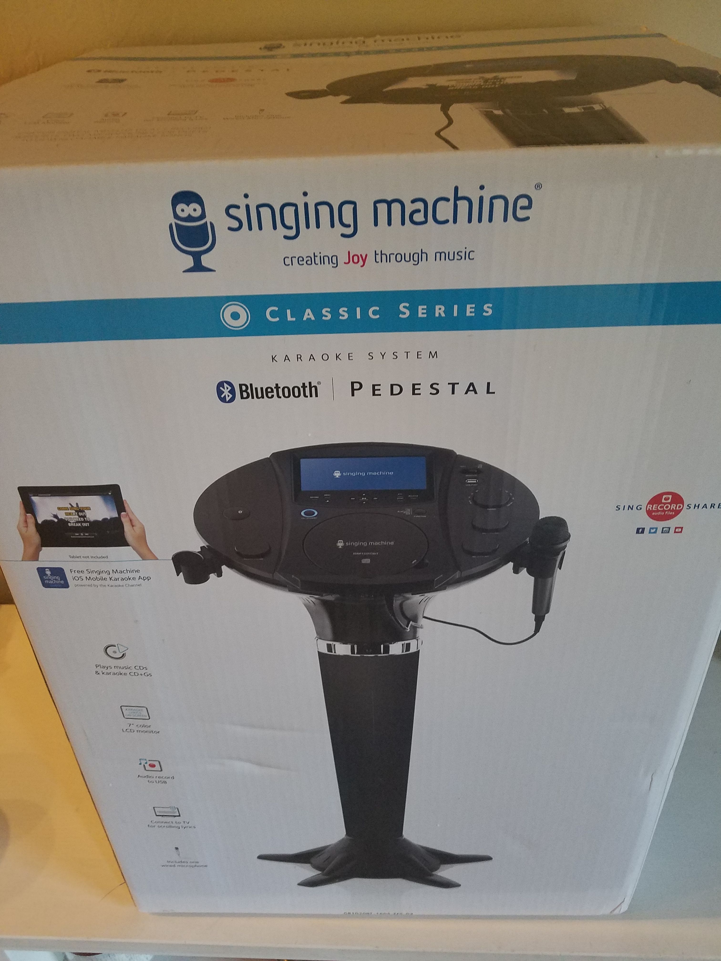 The Singing Machine Bluetooth Pedestal Karaoke System - Black