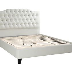 White Queen Bed Frame With Diamonds 