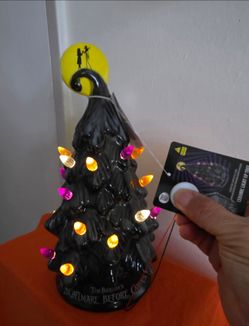 Tim Burton's The Nightmare Before Christmas Ceramic Halloween Light-Up Tree NEW!
