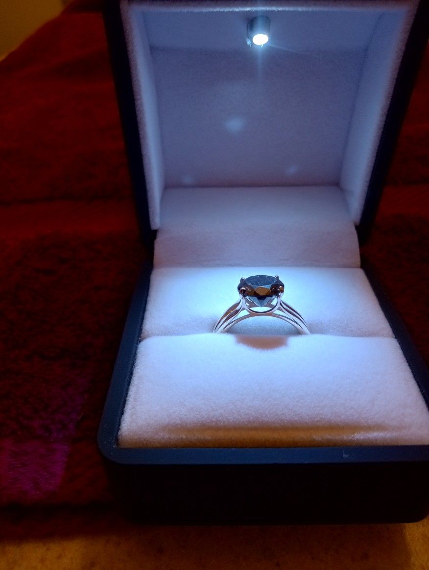 Natural Black Diamond Ring Women's Size 7 