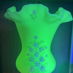 Uranium Custard Glass Vase