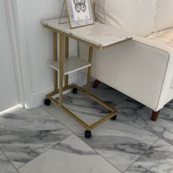 FAUX MARBLE END TABLE