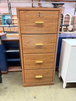 New assembled 4-Drawer File Cabinet with Lock, Locked File Cabinet with Key, Tall Wooden Filing Cabinets for Home Office, Vertical Office Storage for 