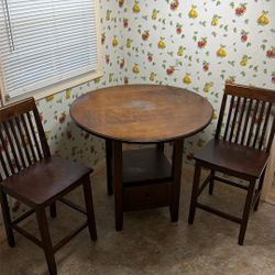 Kitchen High Top Table And 2 Chairs 