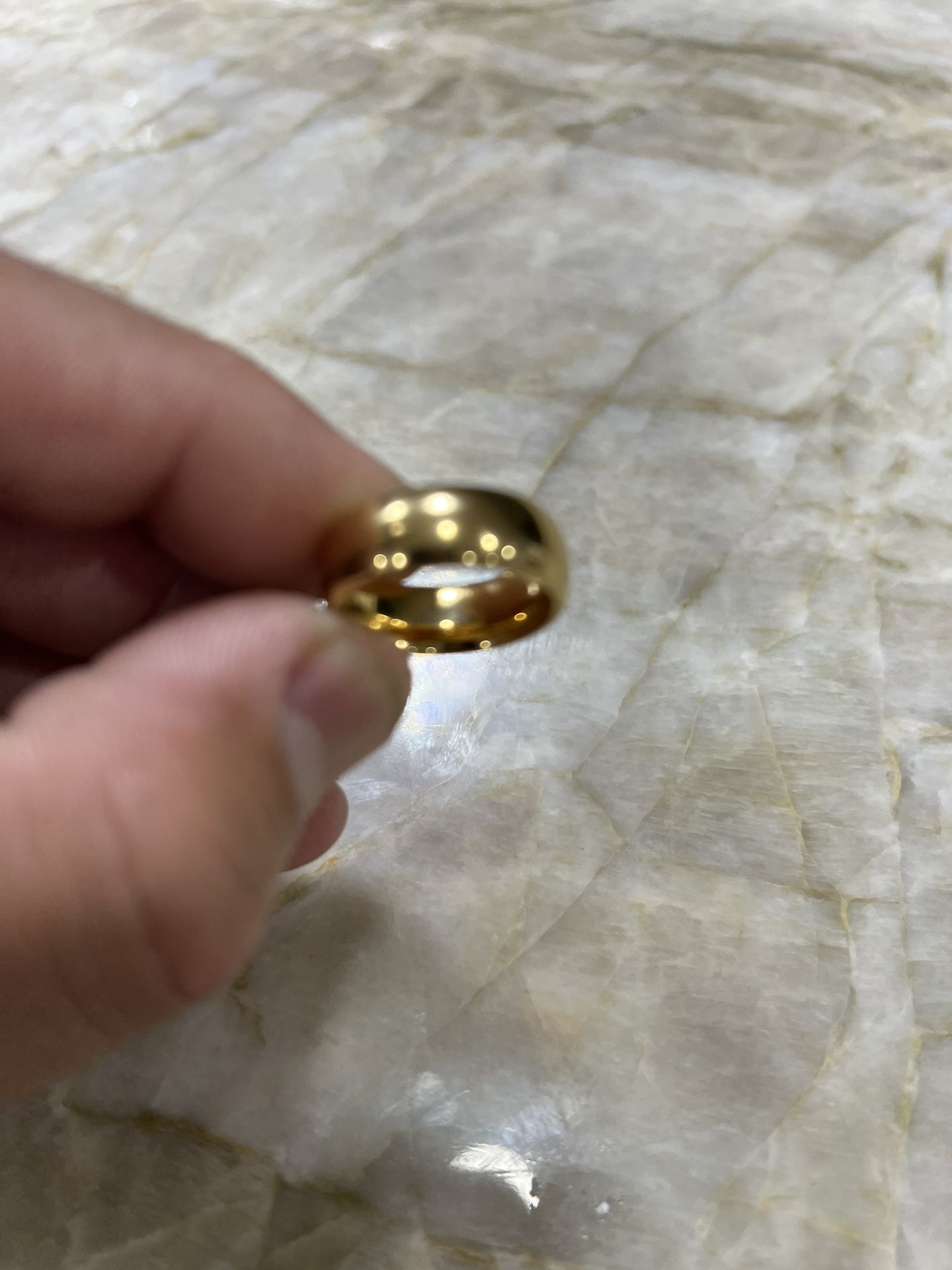 14K Gold Over TITANIUM Wedding Ring Size 7