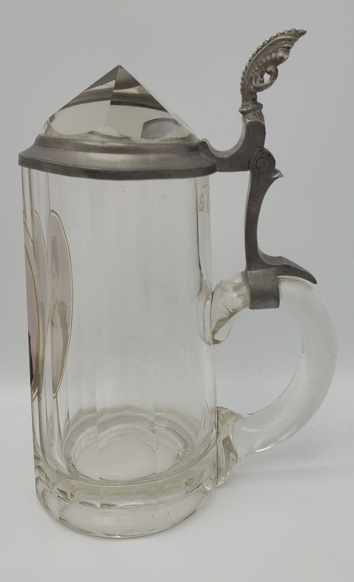 Clear Glass Diamond Lid Stein