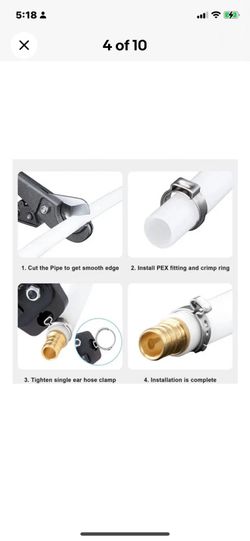 100 Pieces 1 Inch PEX Cinch Clamps Rings, 304 Stainless Steel PEX Crimp Rings, 