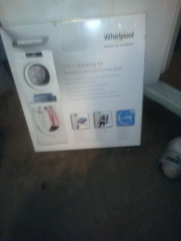 Brand New Box Of A Whirlpool 2 in 1 Stacking Kit.