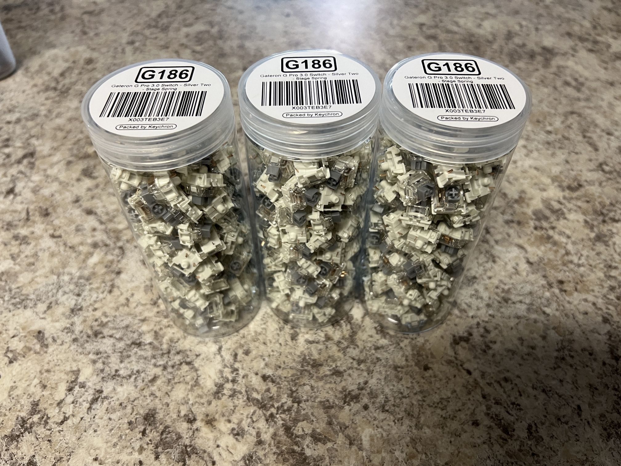 Gateron G Pro 3.0 Silver RGB switches 330x (factory lubed (two-stage spring (linear))) - BRAND NEW