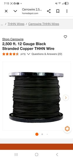 WIRE #12 AWG THHN STRNDED 2500 FTS FOT ROLL  400 $ DLS FOR ROLL