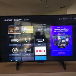43" Sharp Smart  TV  w/remote & Build In Roku $30.00