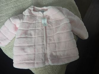 Janie and Jack Baby Pink Faux Fur Coat