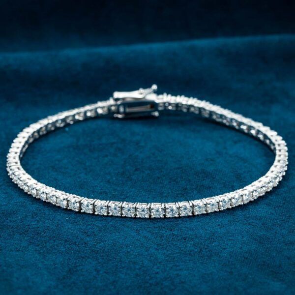 Tennis Bracelet pass tester SOLID 925Sterling Silver MOISSANITE 7" 2mm