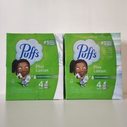 2 packs Puffs Tissue Plus Lotion 8 Boxes Total