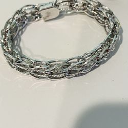 Sterling Silver Vintage Woven Bracelet 