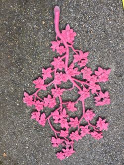 Vintage dogwood MCM wall hanging