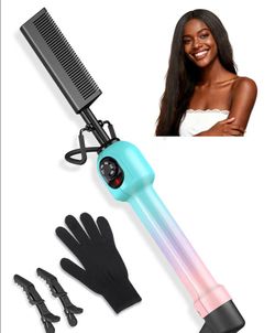 Hot Comb/Electric Pressing 5 Heat Settings 280–450°F, Dual Voltage 100–240V