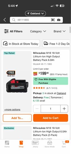 Milwaukee M18 Battery