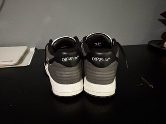 OFF-WHITE Out Of Office OOO Low Tops Dark Gray Black