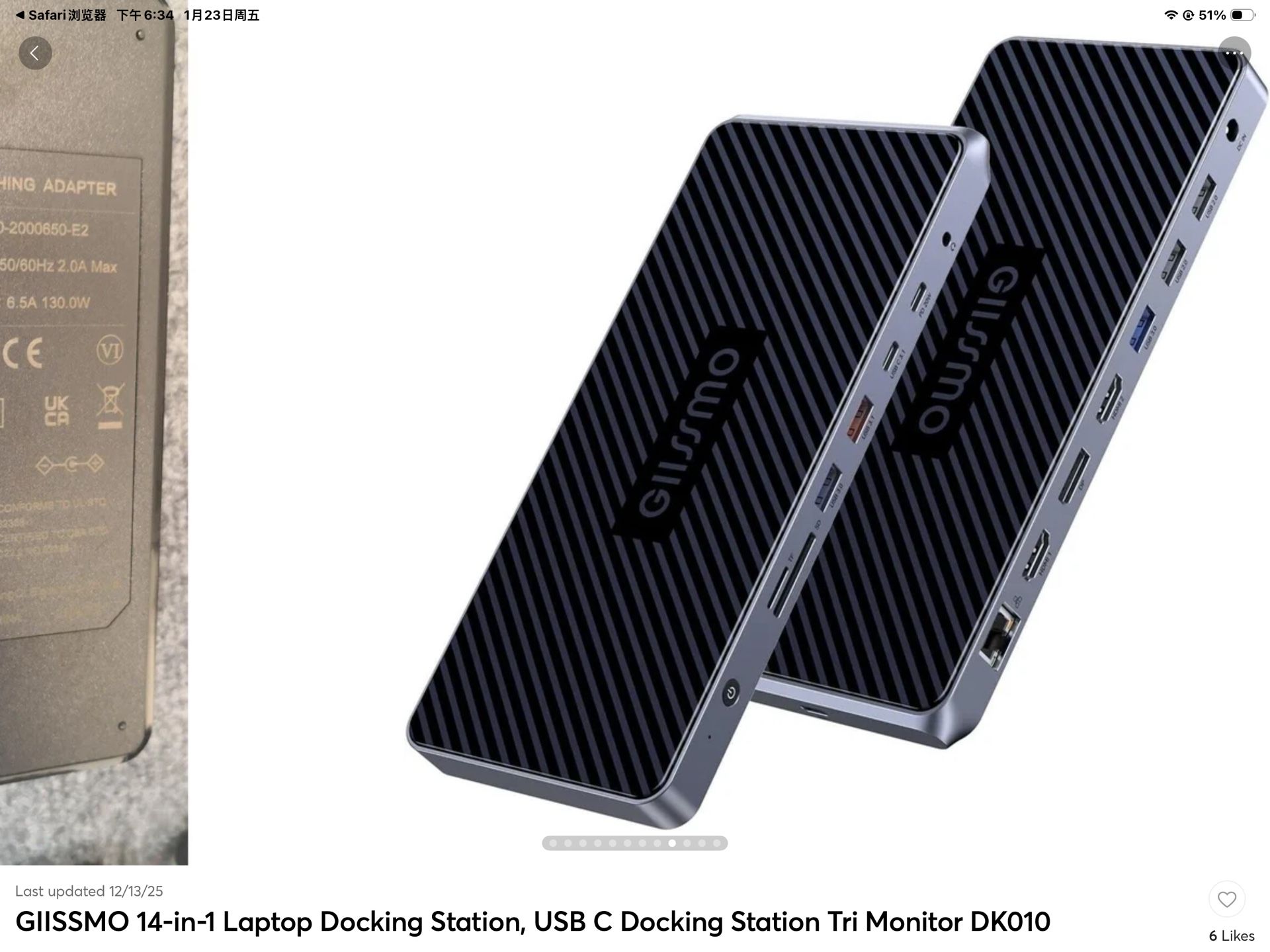 USB C Docking Station Triple Monitor for Windows and Mac, GIISSMO Universal Laptop Docking Station 4K Triple Display with 130W Adapter, 10Gbps USB C/A