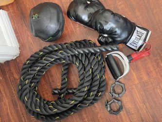 🔥 Fitness Bundle – Battle Rope, Boxing Gloves, Slam Ball + More! ONLY $25 🔥